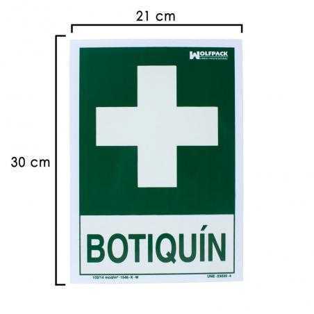 Cartel botiquin 30x21 cm.