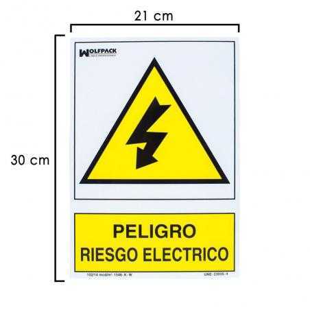 Cartel peligro electrico 30x21 cm.