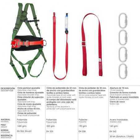 Arnes Anticaidas Kit Seguridad Nº 2 (7 piezas) EN361