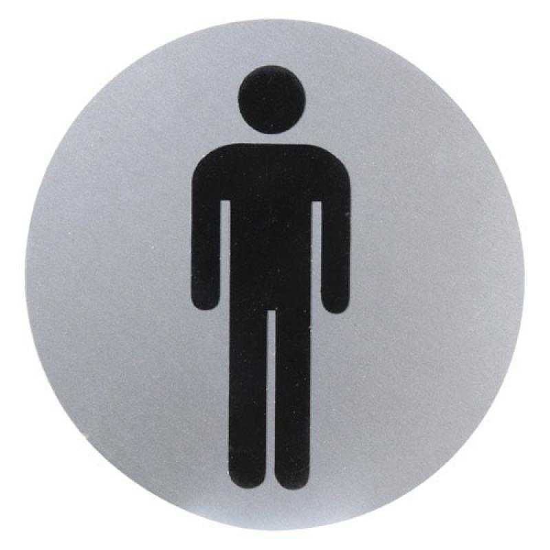 Cartel aluminio baño hombre ø12 cm.