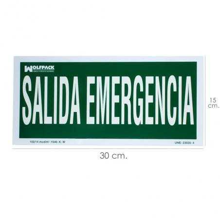 Cartel salida de emergencia 15x30 cm.
