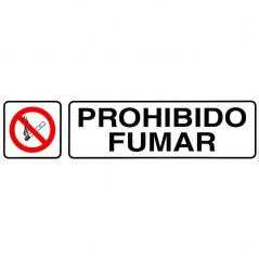 Rotulo adhesivo 250x63 mm. prohibido fumar