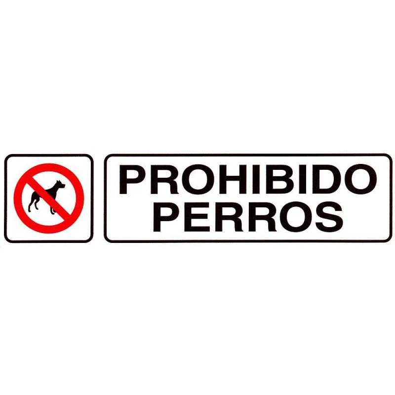Rotulo adhesivo 250x63 mm. prohibido perros