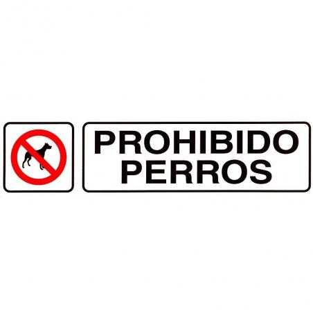 Rotulo adhesivo 250x63 mm. prohibido perros