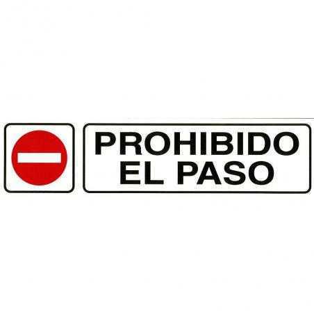 Rotulo adhesivo 250x63 mm. prohibido el paso
