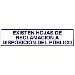 Rotulo adhesivo 250x63 mm. existen hojas reclamaciones