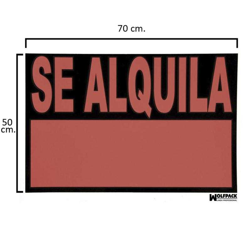 Cartel se alquila 70x50 cm.