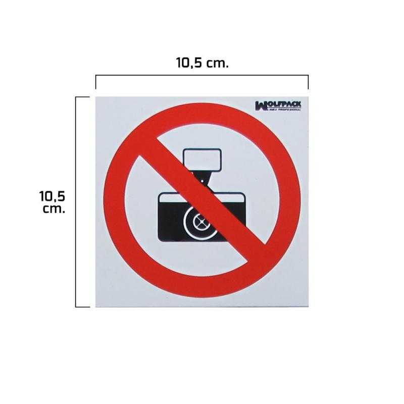 Cartel prohibido hacer fotografias 10,5x10,5