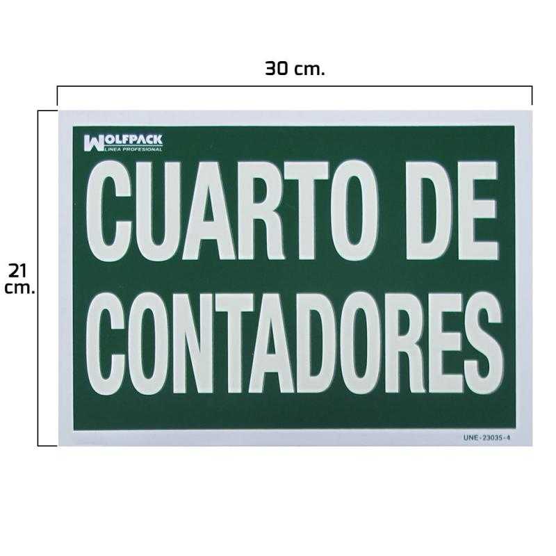 Cartel cuarto de contadores 30x21