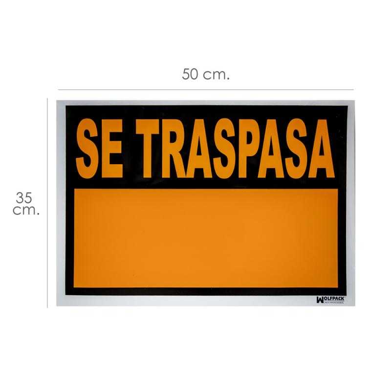 Cartel se traspasa 50x35 cm.