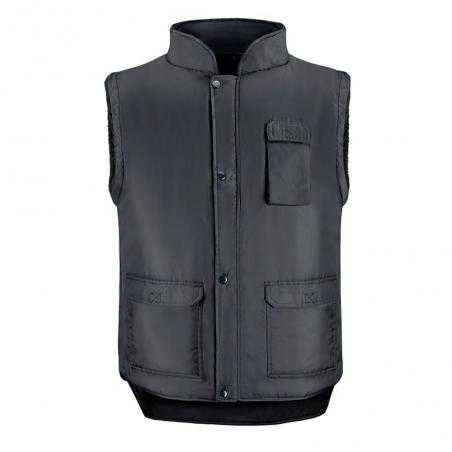 Chaleco multibolsillos negro xxl, chaleco poliester con 3 bolsillos esteriores y uno interior, chaleco trabajo, chaleco laboral