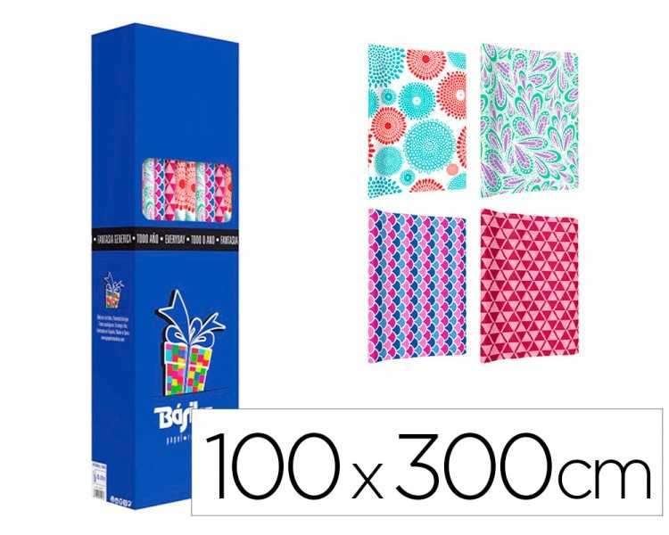 Papel de regalo basika todo año rollo ancho 1 m longitud 3 m modelos surtidos gramaje 50 gr