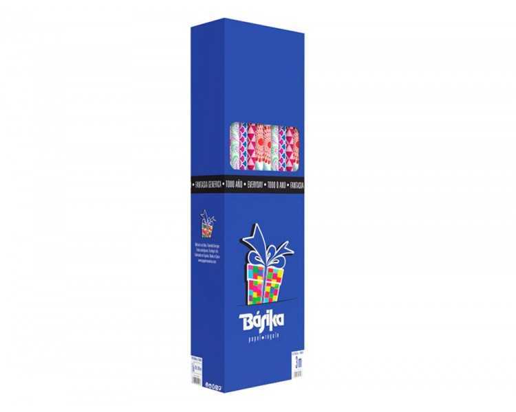 Papel de regalo basika todo año rollo ancho 1 m longitud 3 m modelos surtidos gramaje 50 gr