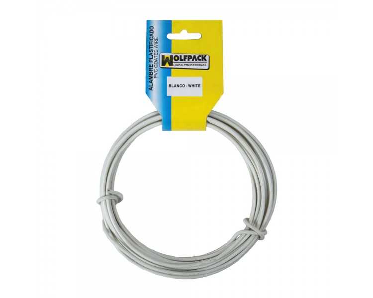 Alambre Plastificado (Rollo 10 Metros) Blanco Nº 16 / 2.7 mm.