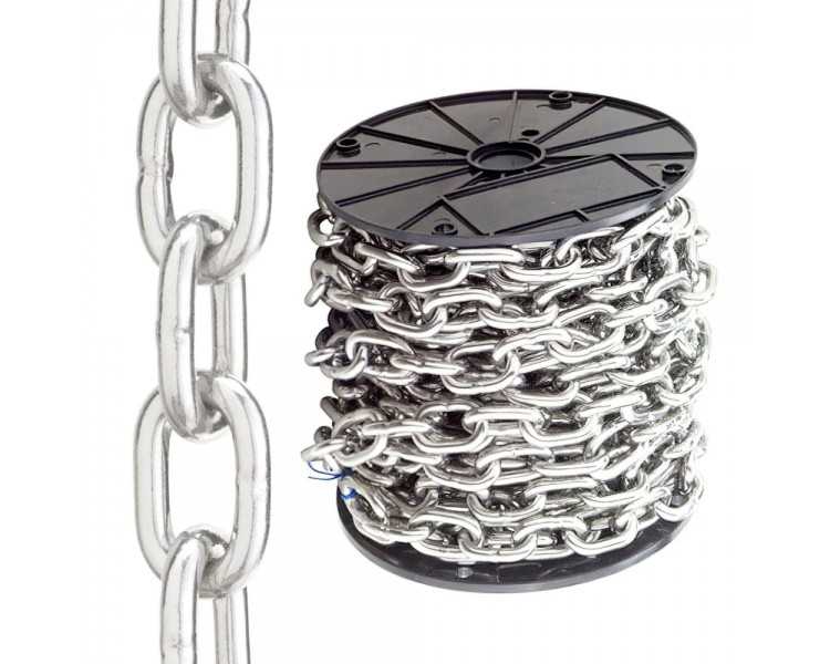 Cadena En Rollo Zincada 8 mm.(Rollo 20 metros)