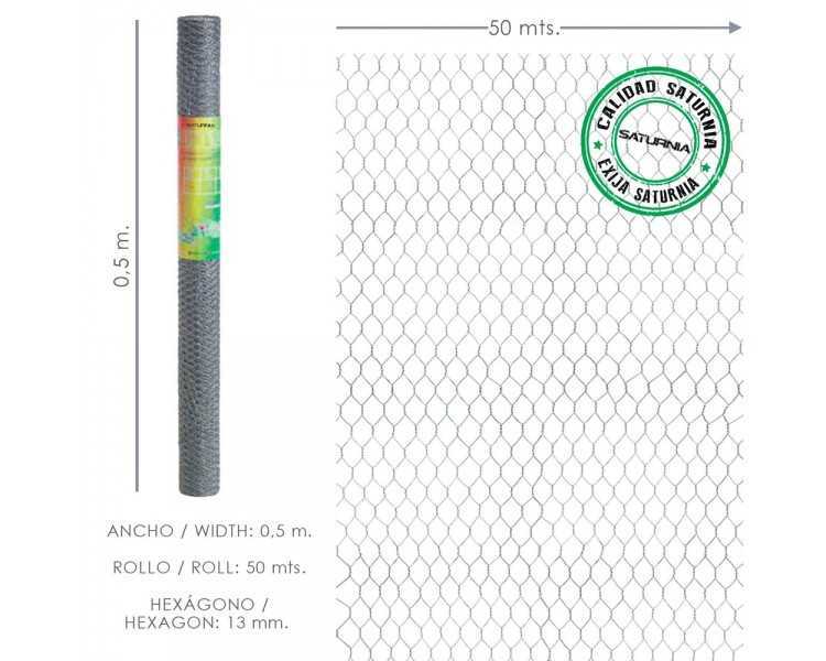 Enrejado Triple Torsion 13/  50 cm. Rollo 50 Metros Uso Domestico