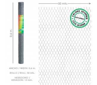 Enrejado Triple Torsion 13/  60 cm. Rollo 50 Metros Uso Domestico