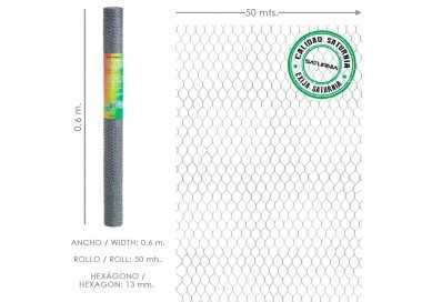 Enrejado Triple Torsion 13/  60 cm. Rollo 50 Metros Uso Domestico