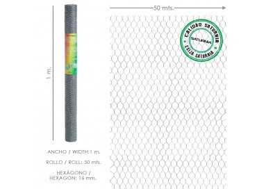 Enrejado Triple Torsion 16/ 100 cm. Rollo 50 Metros Uso Domestico