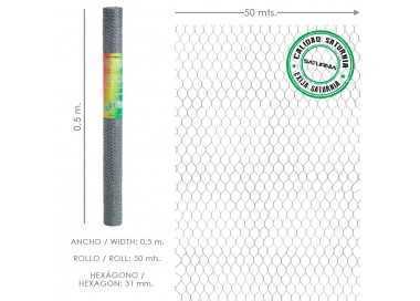Enrejado Triple Torsion 31/  50 cm. Rollo 50 Metros Uso Domestico
