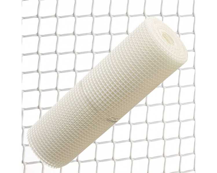 Tela Cuadrada Plastico 1,0 cm. x 1 metro. Blanca Rollo 25 metros