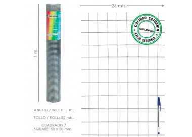 Malla Electrosoldada Galvanizada 50x50 / 2,00 / 100 cm. GA Rollo 25 metros