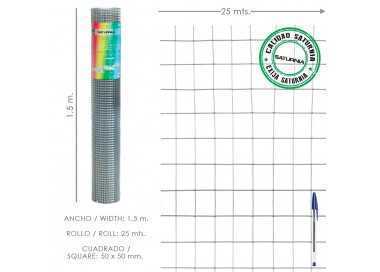 Malla Electrosoldada Galvanizada 50x50 / 2,00 / 150 cm. GA Rollo 25 metros