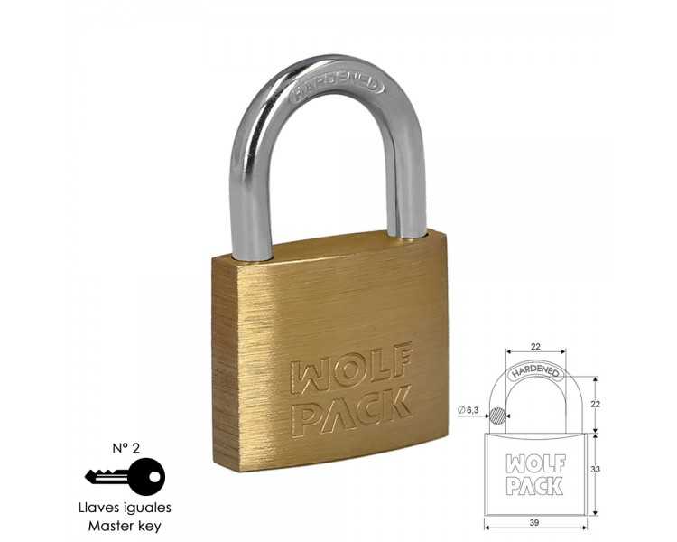 Candado Laton Arco Normal Llaves Iguales 40 mm. Nº2