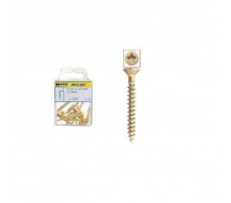 Tornillo Cabeza Plana Pozidriv Bicromatado 4,0x30 mm.  18 unidades