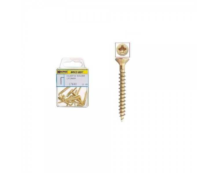 Tornillo Cabeza Plana Pozidriv Bicromatado 4,0x40 mm. 15 unidades
