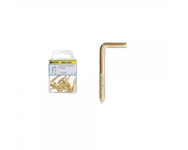 Alcayatas Rosca Latonada 17x40 mm. Brico Self 15 unidades