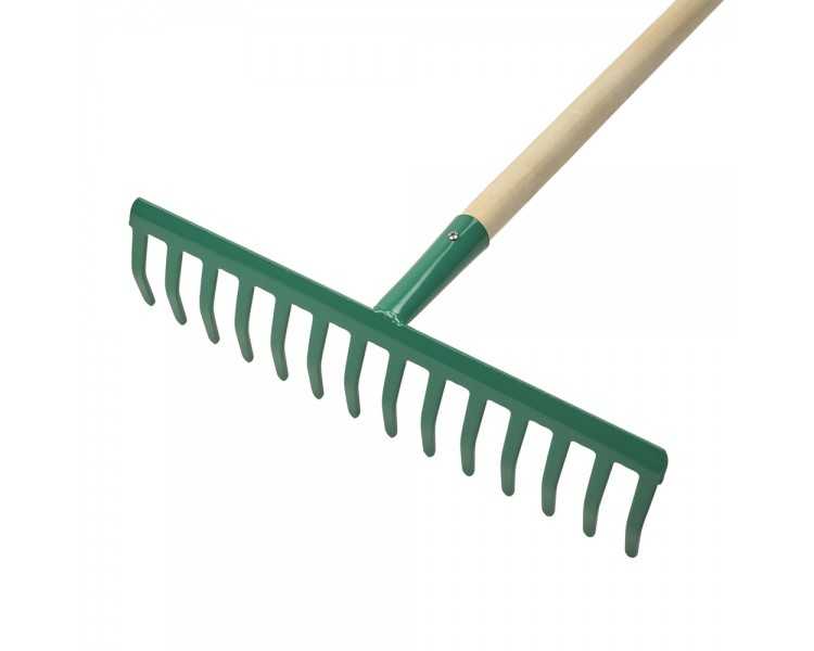 Rastrillo Jardin 14 Puas Mango De Madera 130 cm.