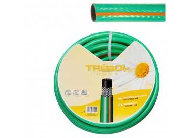 Manguera Verde Trebol Trenzado 15 mm. - 5/8" Rollo 50 Metros