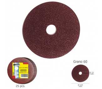 Disco Lija Hierro 125x22 mm. Grano  60 (Paquete de 25 unidades)