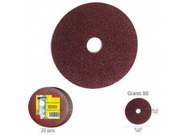Disco Lija Hierro 125x22 mm. Grano  80 (Paquete de 25 unidades)