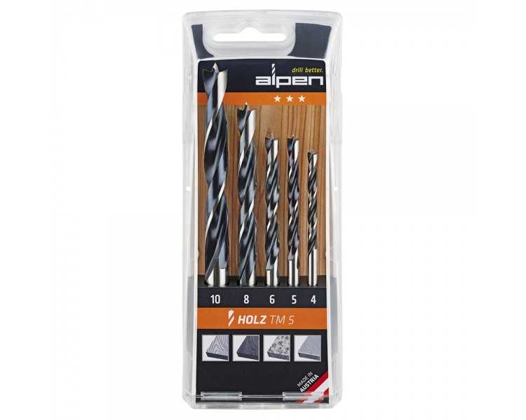 Estuche Brocas Alpen Madera   5 Piezas