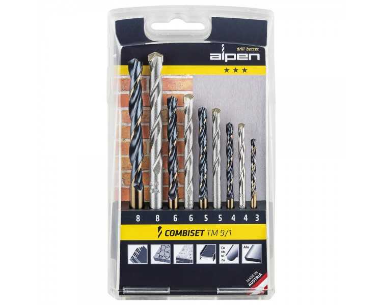 Estuche Brocas Alpen HSS / Widia 9 Piezas