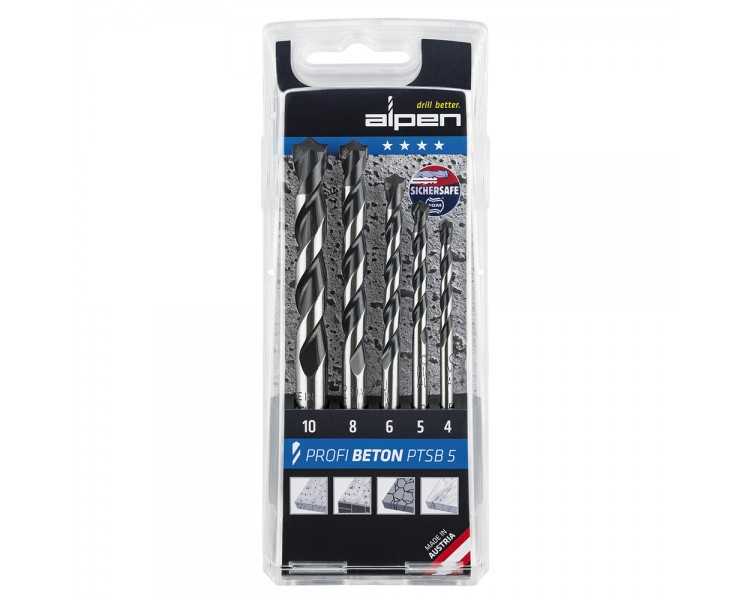 Estuche Brocas Alpen Widia Profesional Beton 5 Piezas