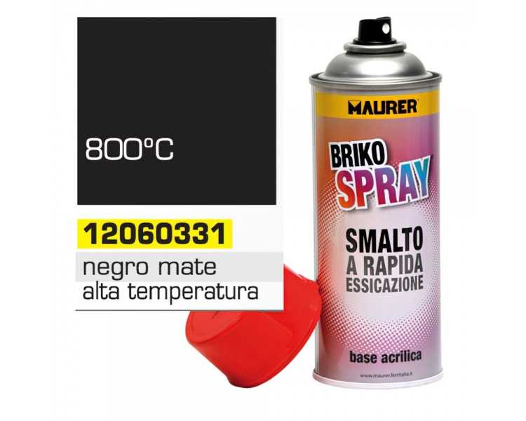 Spray Pintura Resistente Altas Temperaturas Negro Mate 400 ml.