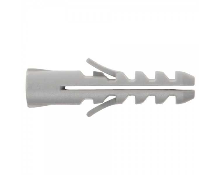 Taco Nylon Tradicional Gris   8 mm.  (Caja de 100 piezas)