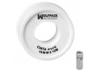 Cinta PTFE Wolfpack  12 mm. x 10 m. (Paquete 10 Rollos)