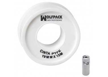 Cinta PTFE Wolfpack  19 mm. x 15 m. (Paquete de 10 Rollos)