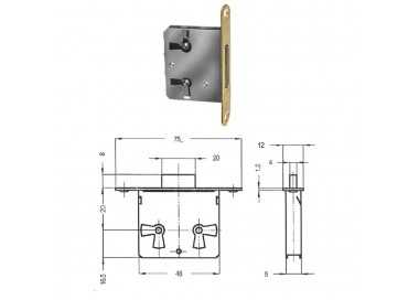 Cerradura Mueble Sin Llave 32/20 mm.