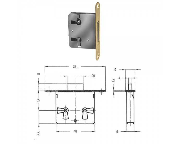Cerradura Mueble Sin Llave 32/35 mm.