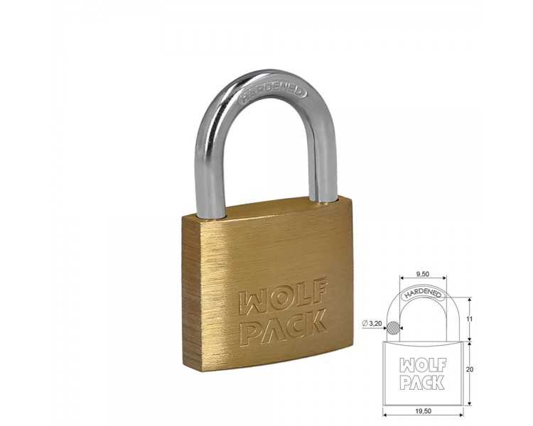 Candado Laton Arco Normal 20 mm.