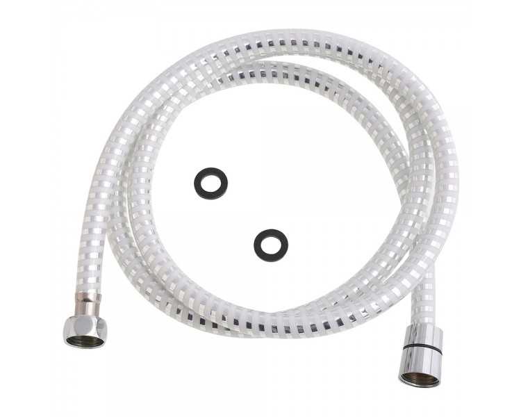 Flexo Ducha PVC Blanco/Plata 1,50 metros