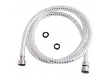 Flexo Ducha PVC Blanco/Plata 1,50 metros