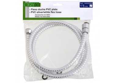 Flexo Ducha PVC Blanco/Plata 1,50 metros