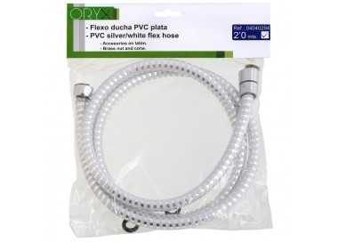 Flexo Ducha PVC Blanco/Plata 2,00 metros