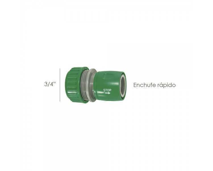 Conector Manguera Plastico 3/4 Con Stop  Blister